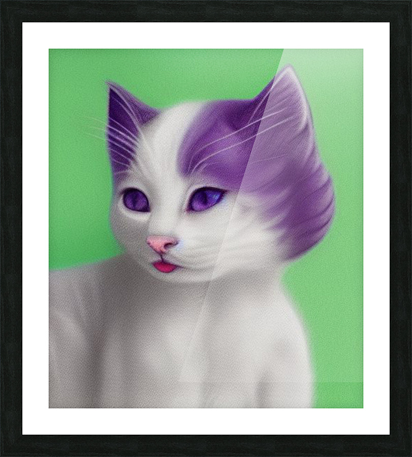 Purple Cat Picture Frame print