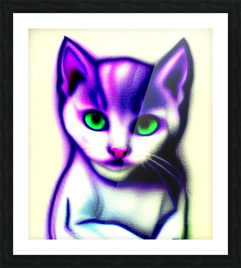 Purring Cat Picture Frame print