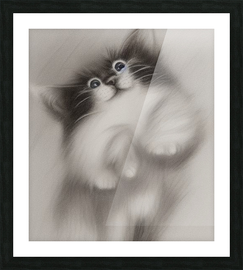 Playful cat Picture Frame print