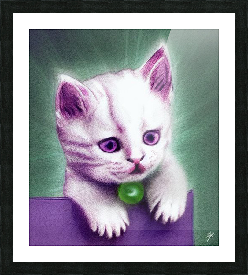 Purple Kitten Picture Frame print