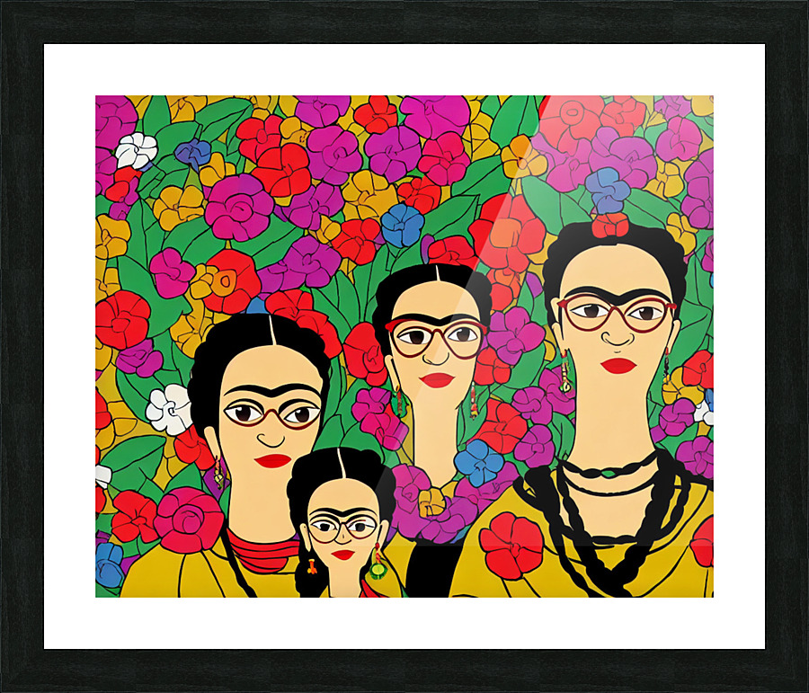 Frida Inspired Drawing Picture Frame print