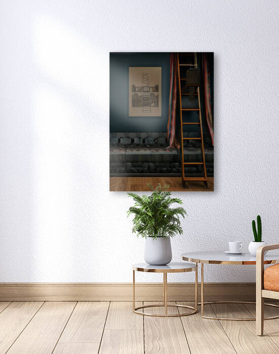 Romantic Ladder Portrait Reproduction