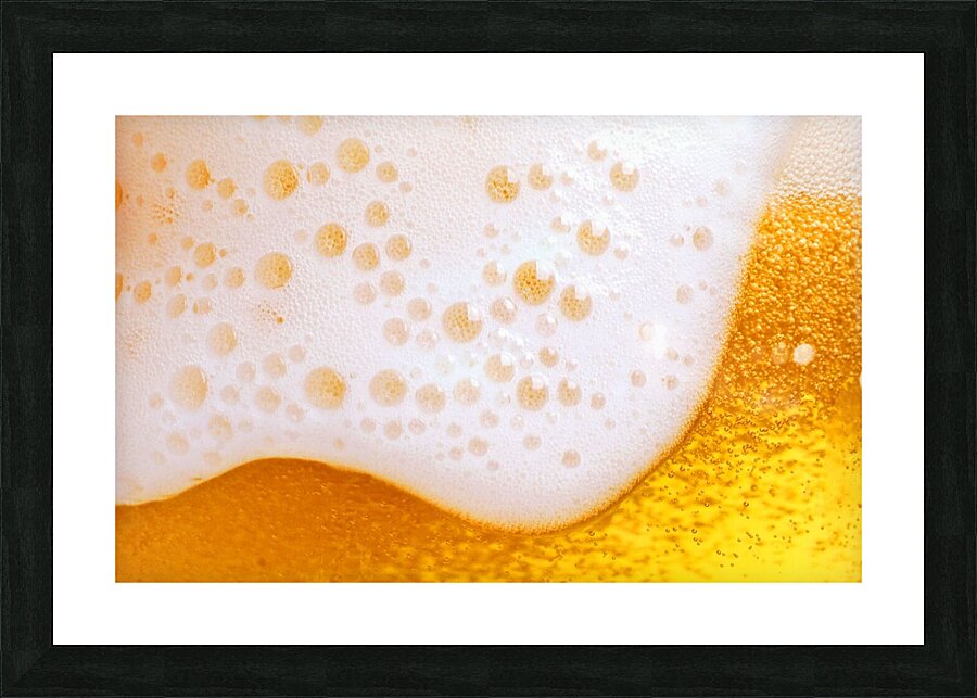 beer foam texture macro liquid bubble Picture Frame print
