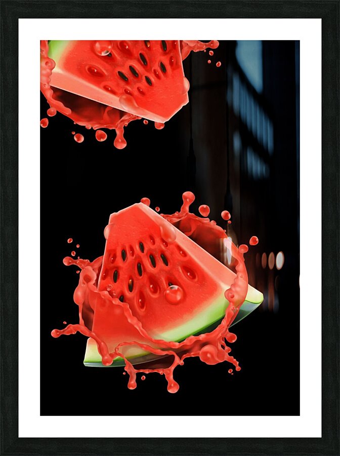 Watermelon paint Picture Frame print