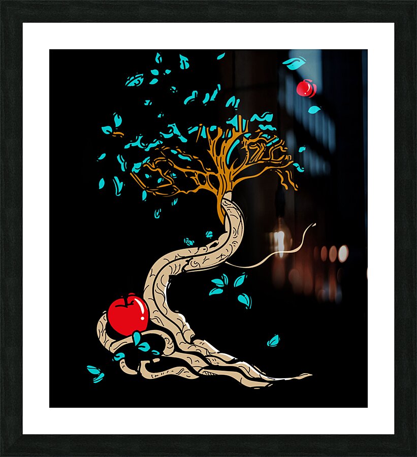 tree apple snake sin perdition Picture Frame print