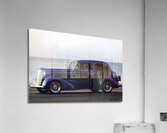 Royal Blue Classic Car on the Beach Impression acrylique