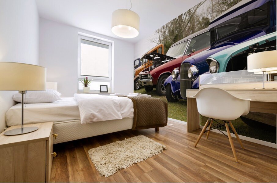 Long Beach Antique Cars Mural print