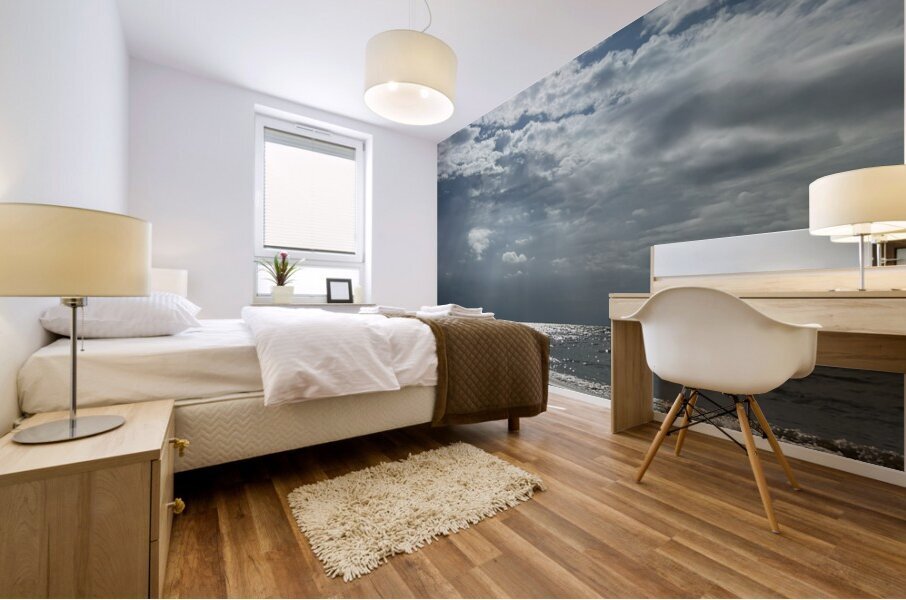 Moonrise Over Long Beach MS Mural print