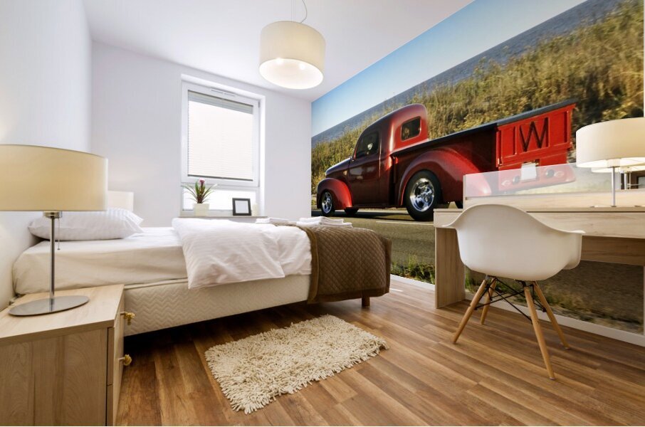 Red Cruisin  Truck Mural print