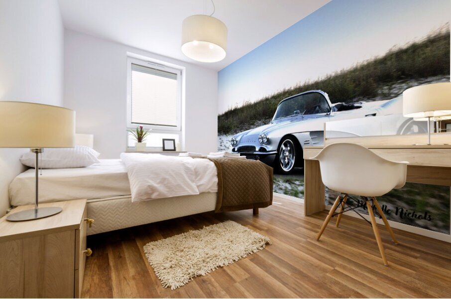 Convertible Silver Corvette Impression murale