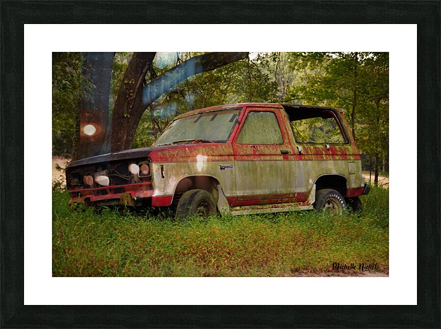 Old Bronco Picture Frame print