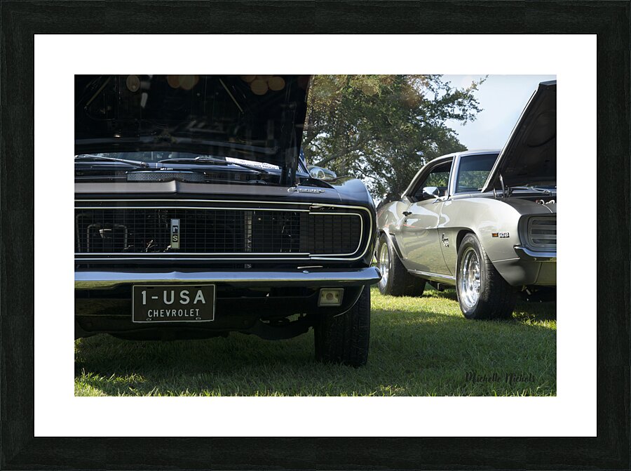 Car Show Camaros Picture Frame print