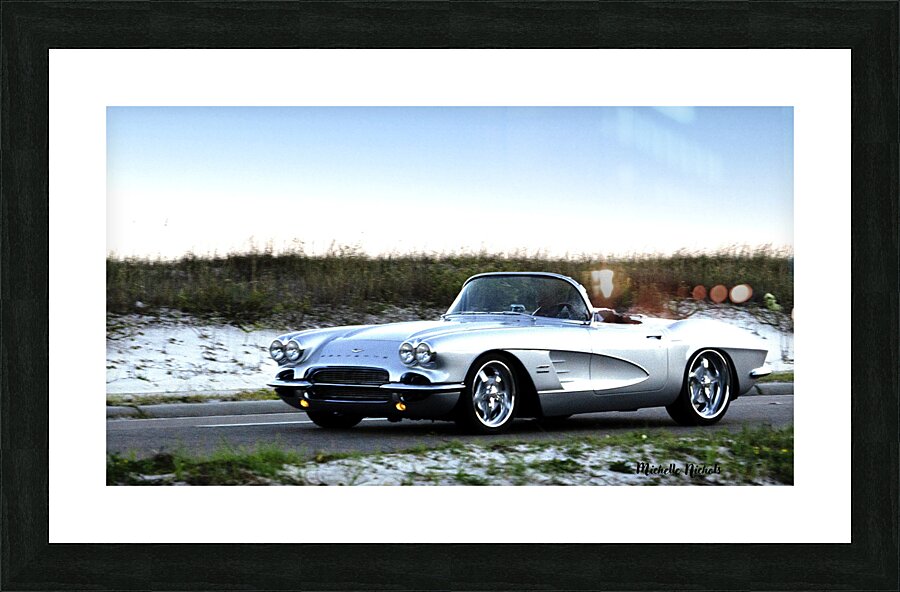 Convertible Silver Corvette Impression et Cadre photo
