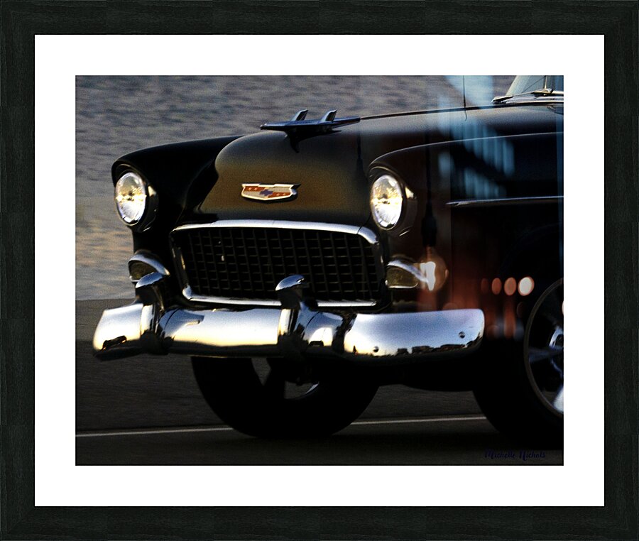 Black Chevy Front View Picture Frame print