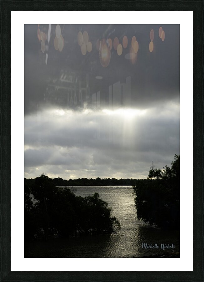 MS River Sun Peeping Through Picture Frame print