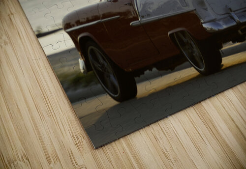 Red and White Classic Car on the Beach Michelle Nichols puzzle