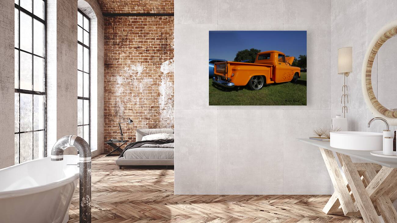 Orange Chevy Truck Reproduction