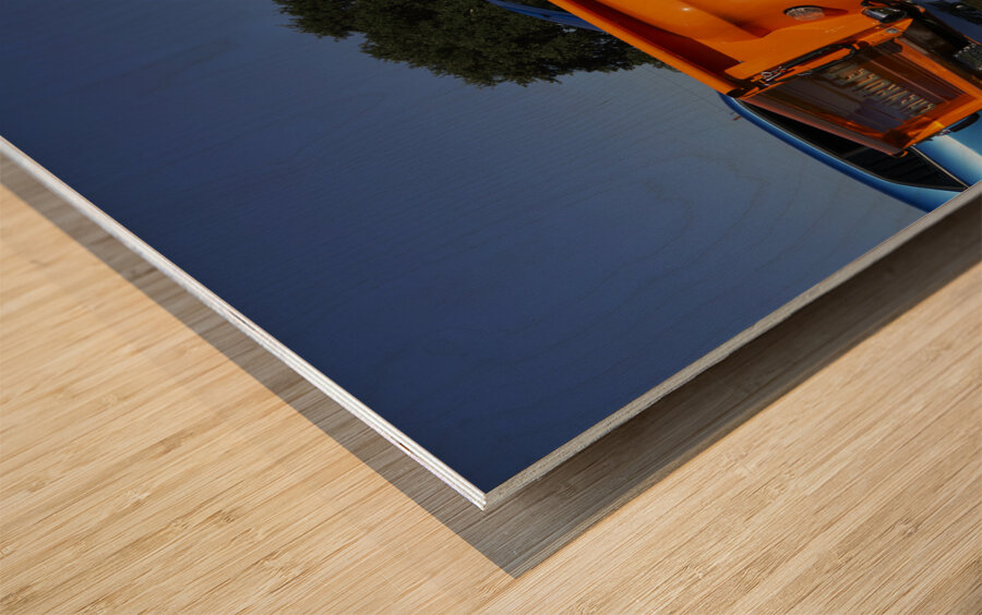 Orange Chevy Truck Wood print