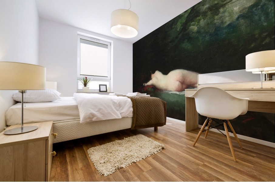 Nude lady sleeping Mural print