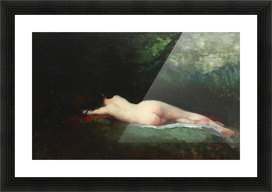 Nude lady sleeping Picture Frame print