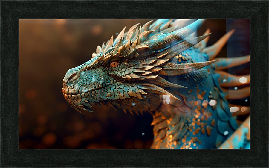 The Azure Guardian Picture Frame print