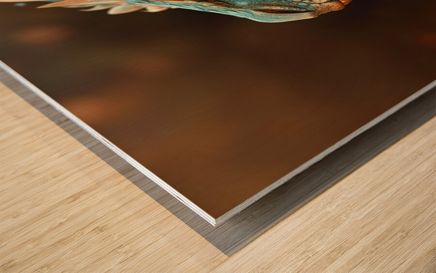 The Azure Guardian Wood print