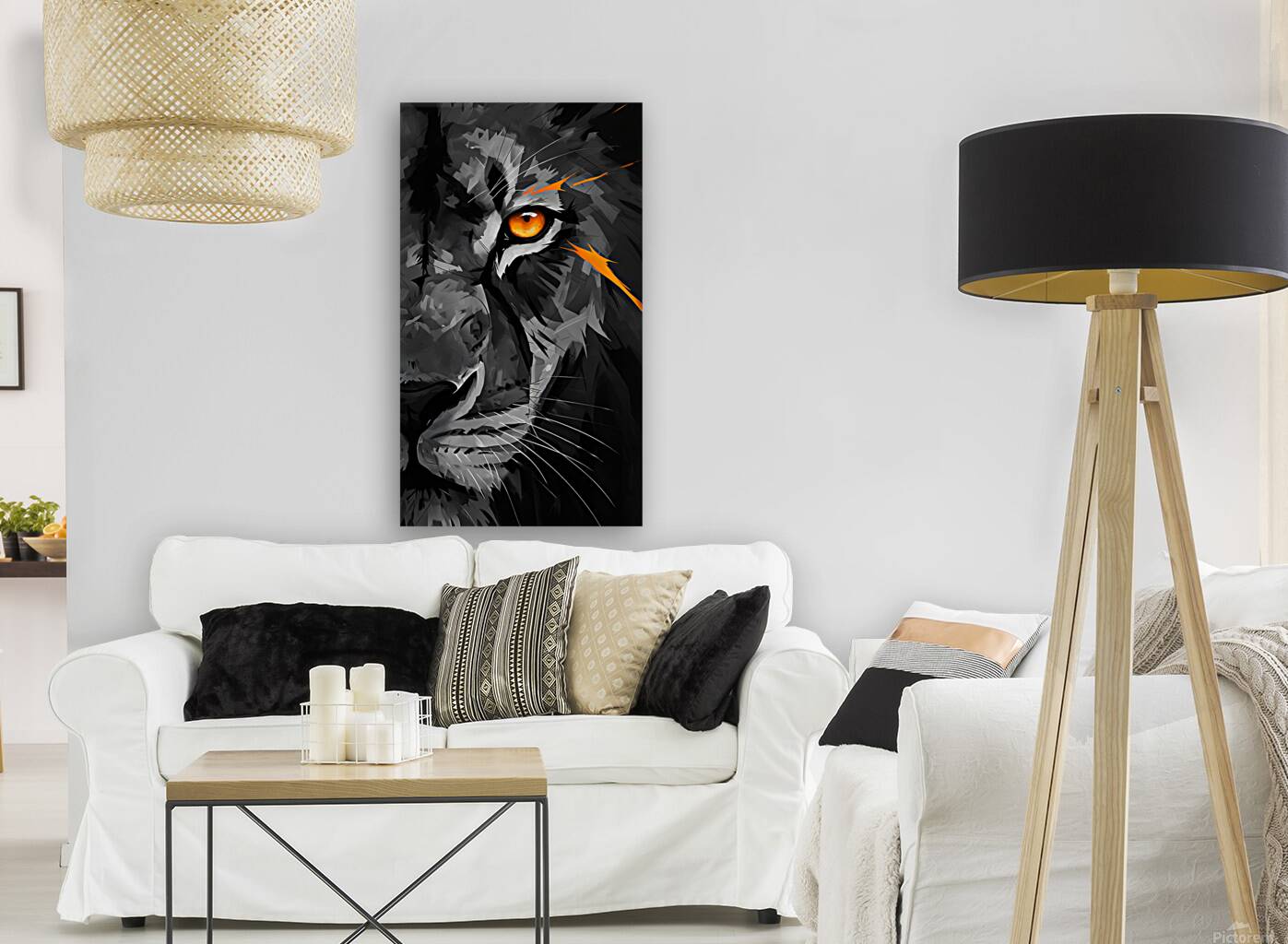 Intense Close Up Of A Fierce Lion s Face Reproduction