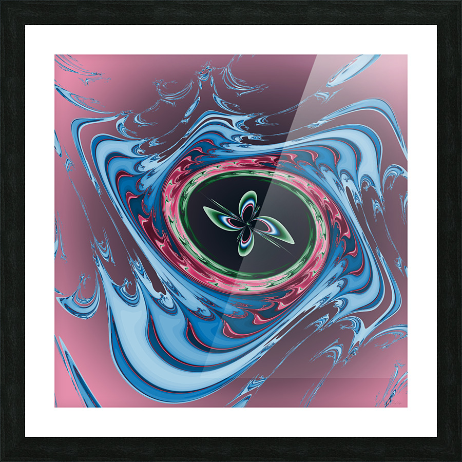 Flower Swirls  cranberry Picture Frame print