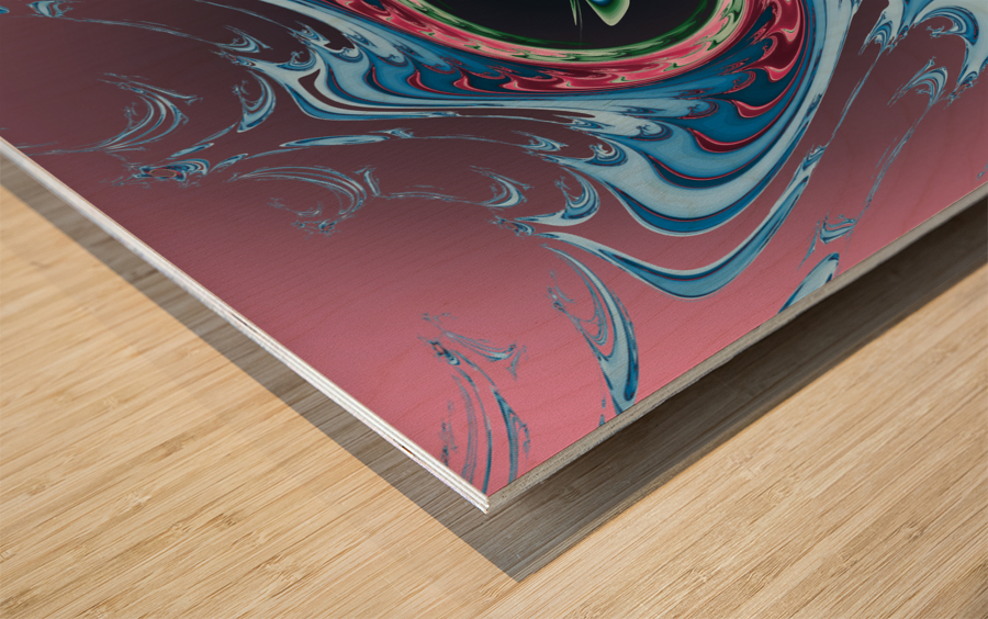 Flower Swirls  cranberry Wood print