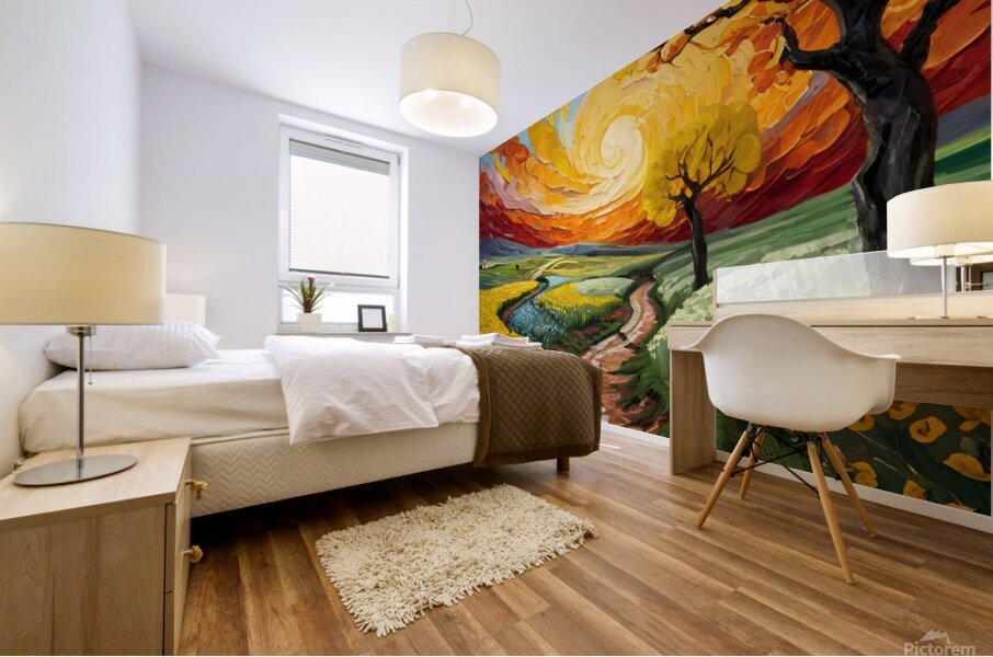 The path between the trees Mural print