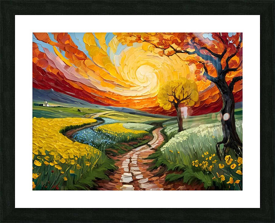 The path between the trees Picture Frame print