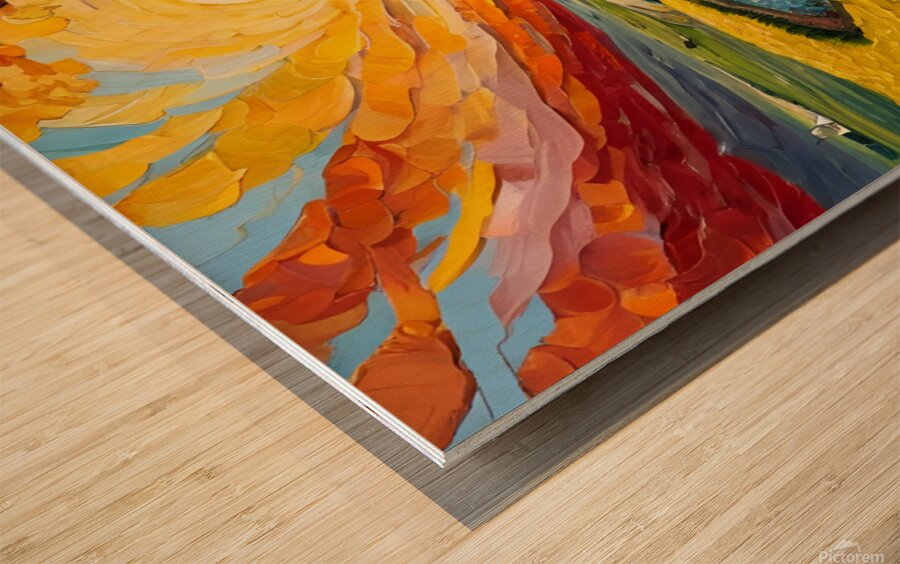 The path between the trees Wood print