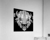 Bison head white Acrylic Print