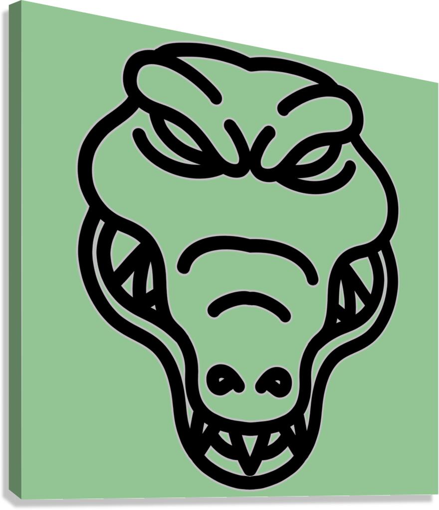 Crocodile head black Canvas Print
