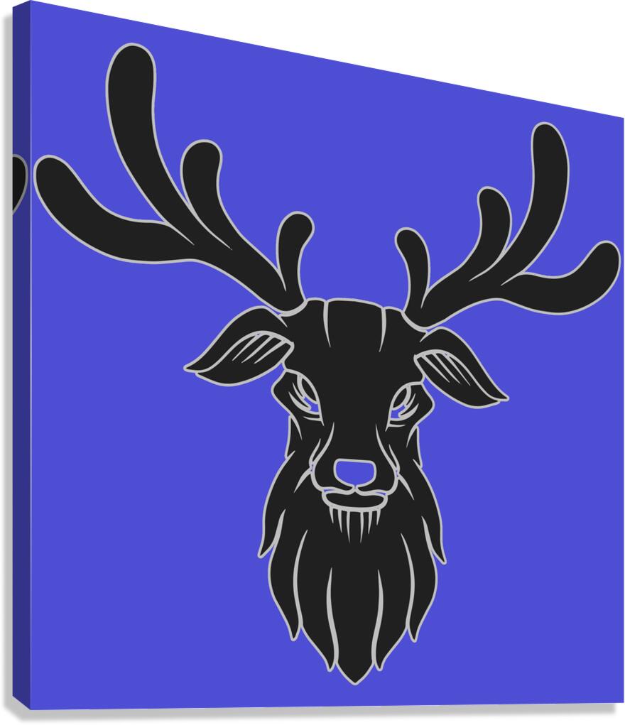 deer head face black Canvas Print