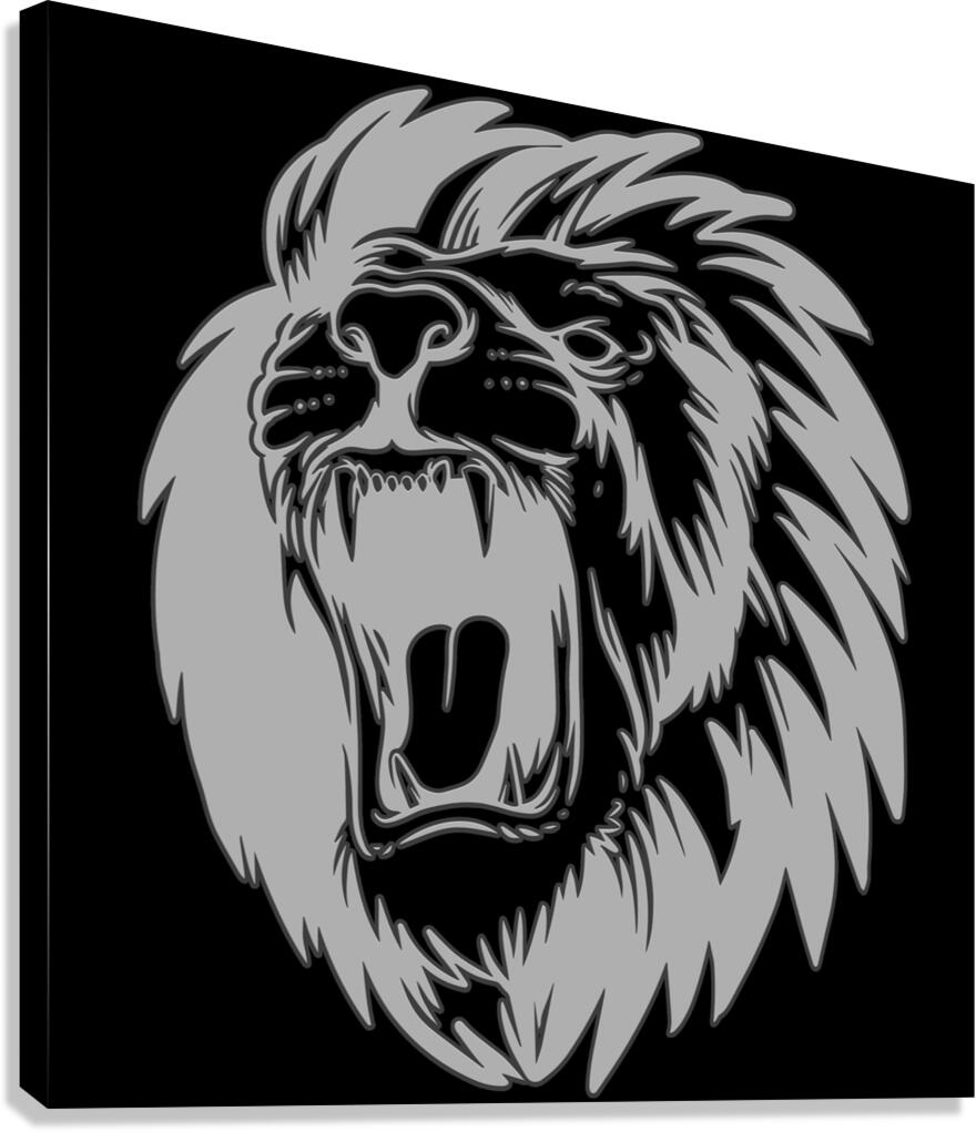 Lion head white Canvas Print