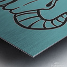 Goat skull head black Metal print