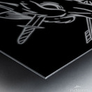 Wolf hand drawing illustration white Metal print