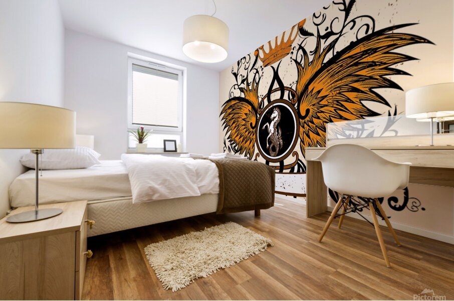 Crown wings Mural print