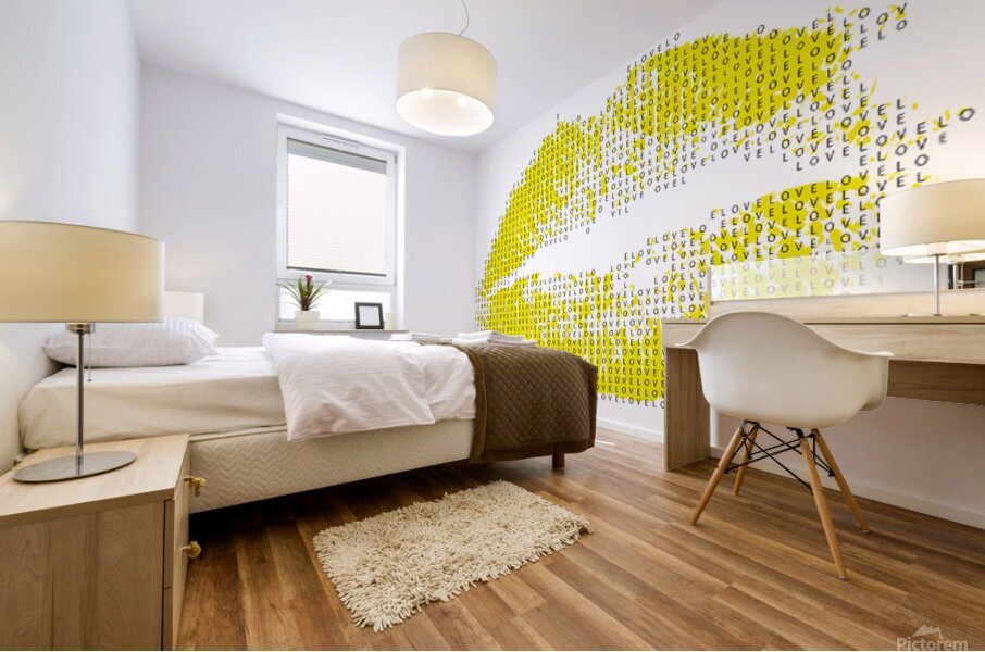 Lips yellow Mural print