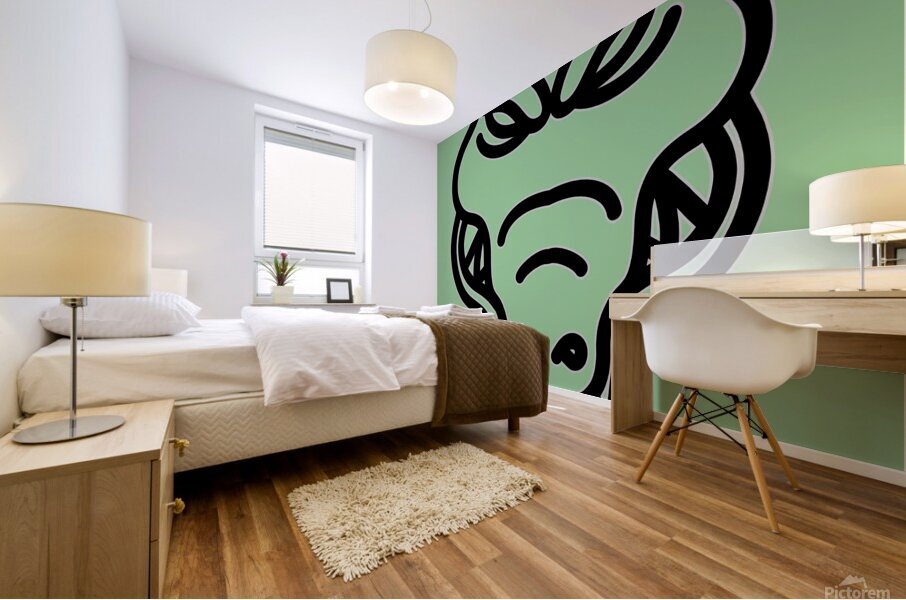 Crocodile head black Mural print