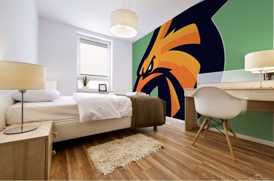 Golden eagle head Mural print