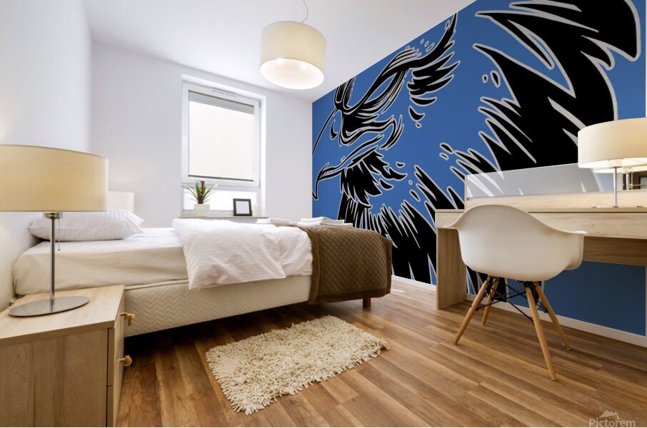 Eagle head black Mural print