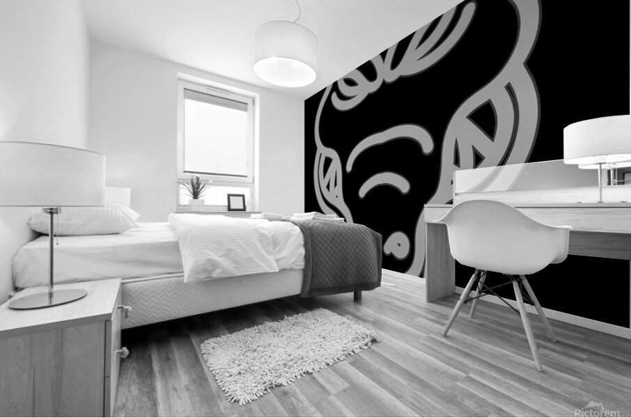 Crocodile head white Mural print