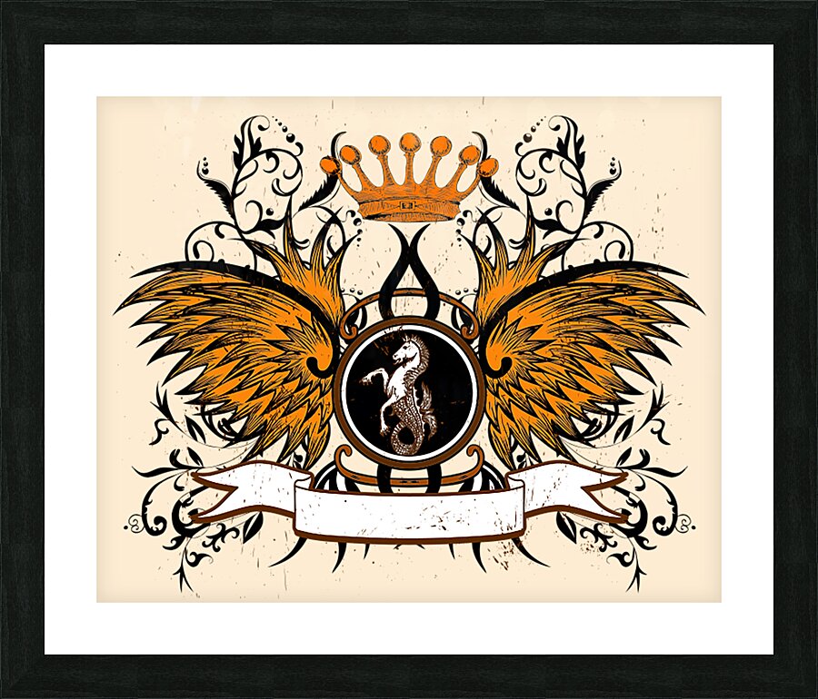 Crown wings Picture Frame print