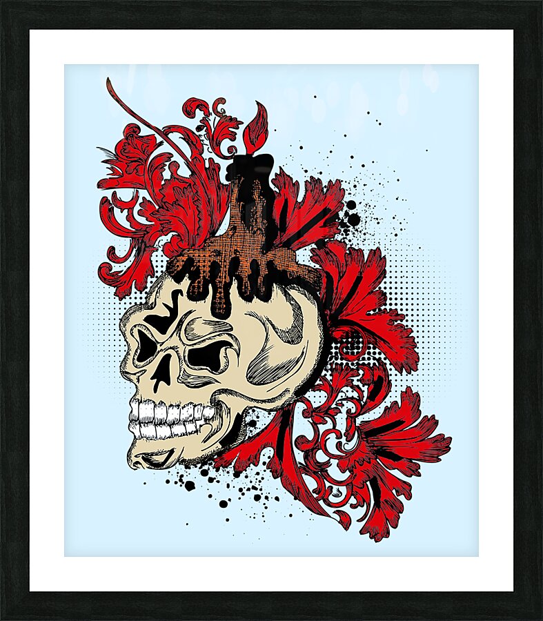 Flowering skull Picture Frame print