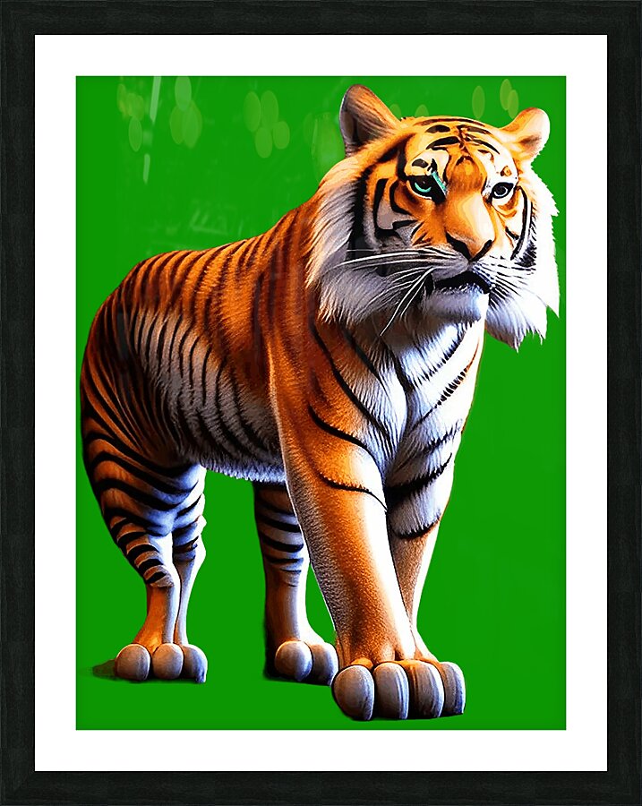 Tiger walking Picture Frame print