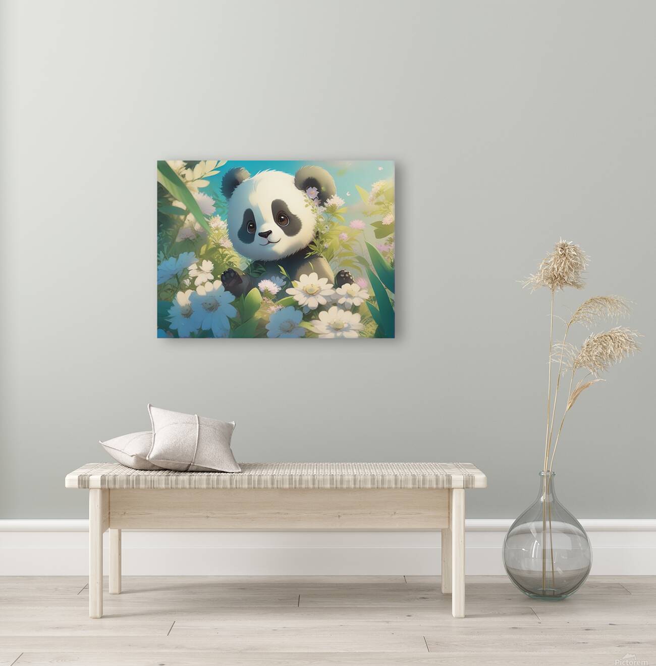 An animestyle digital illustration a baby panda 6 Reproduction