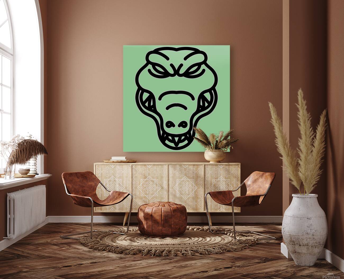 Crocodile head black Reproduction