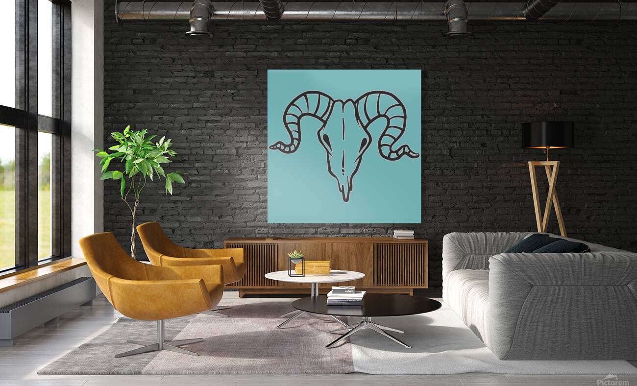 Goat skull head black Reproduction